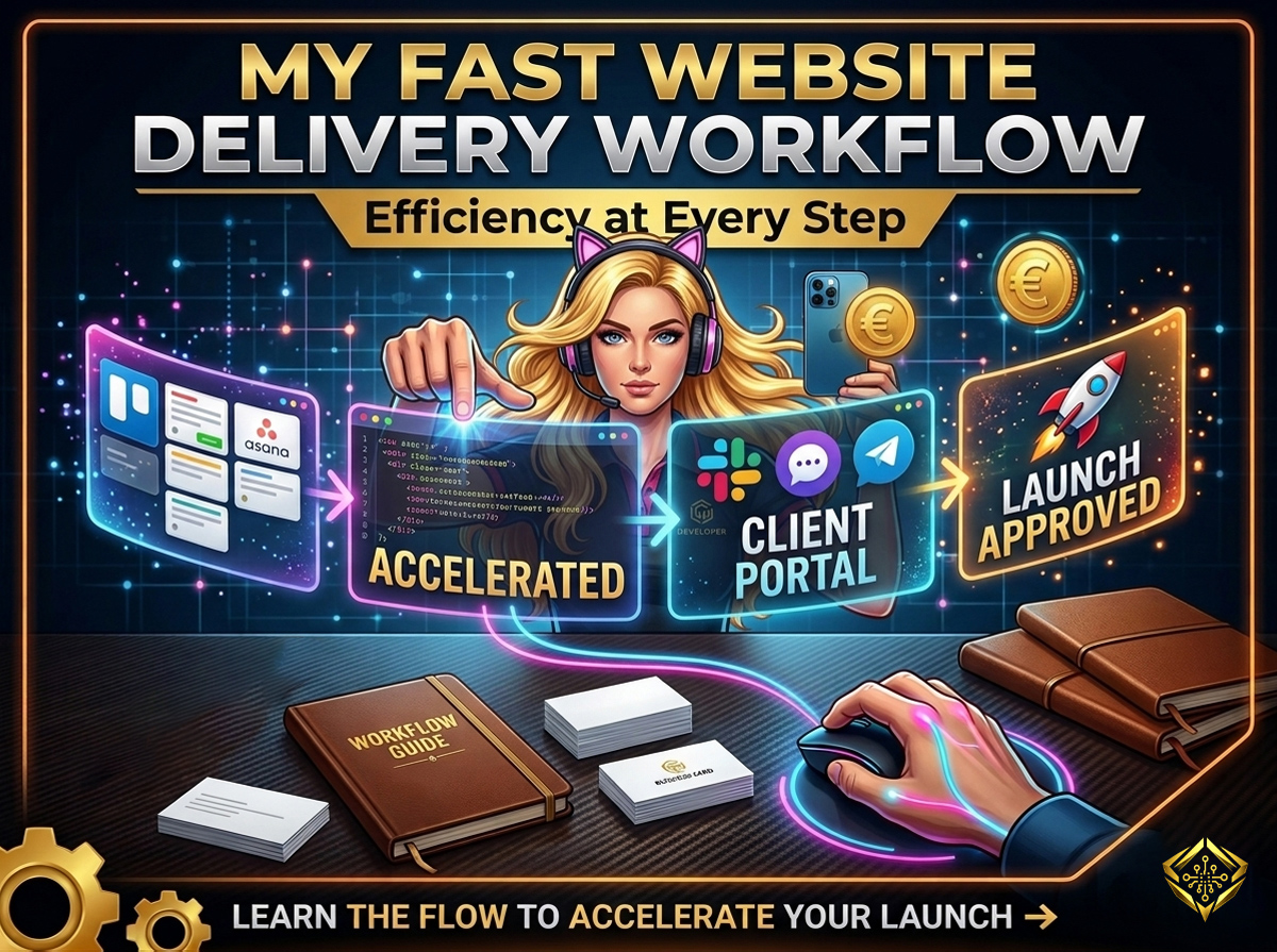 A developer working on a laptop displaying project management and communication workflows